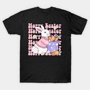 Hoppy Easter Bunny Carrot retro T-Shirt